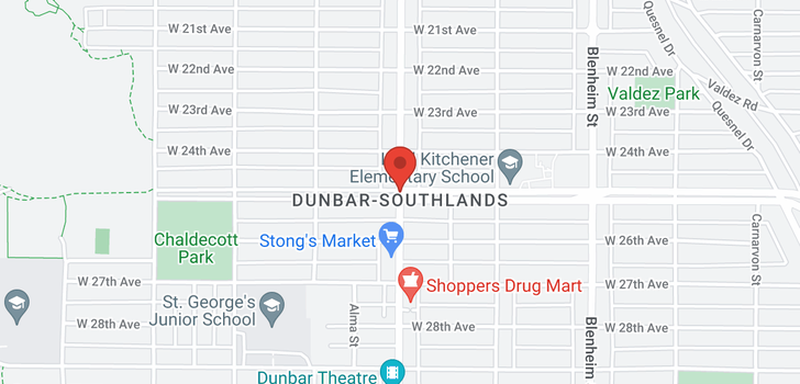 map of 4093 DUNBAR STREET